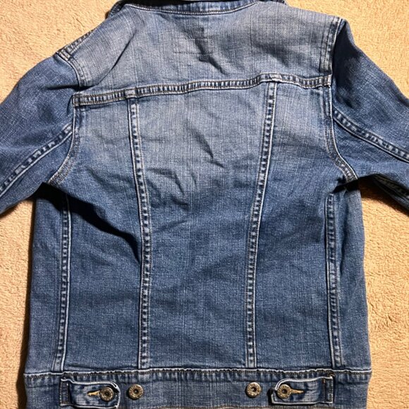 Levi Strauss & Co Women Small‎ Denim Jacket Long Sleeve Button Up Dark Wash (L) - Picture 6 of 6